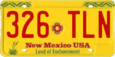 NM license plate 326TLN