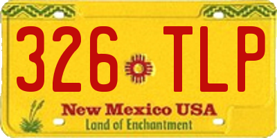 NM license plate 326TLP