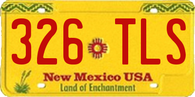 NM license plate 326TLS