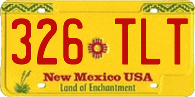 NM license plate 326TLT