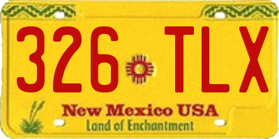NM license plate 326TLX