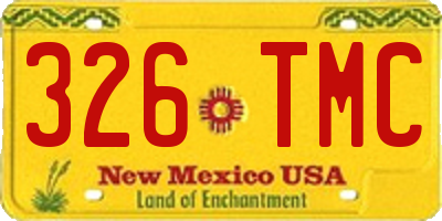 NM license plate 326TMC