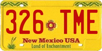 NM license plate 326TME