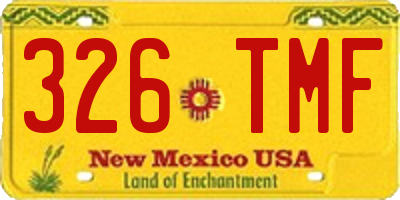 NM license plate 326TMF