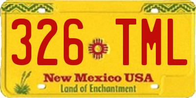 NM license plate 326TML
