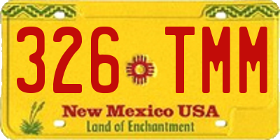 NM license plate 326TMM