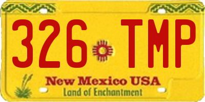 NM license plate 326TMP