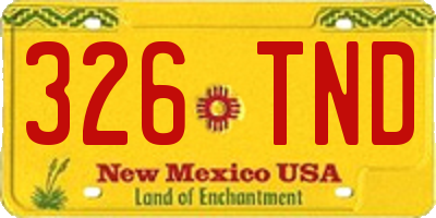 NM license plate 326TND