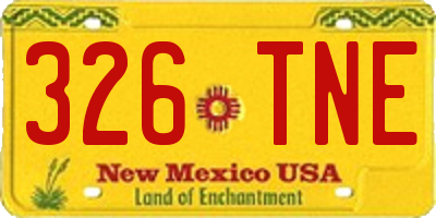 NM license plate 326TNE
