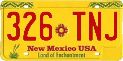 NM license plate 326TNJ