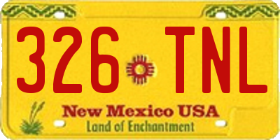 NM license plate 326TNL