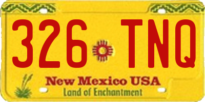 NM license plate 326TNQ