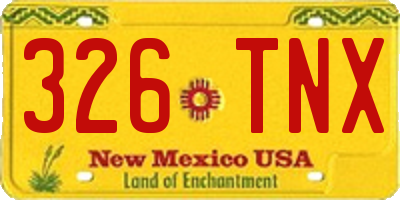 NM license plate 326TNX