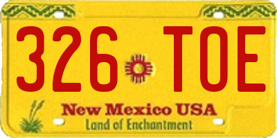 NM license plate 326TOE