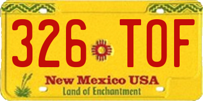 NM license plate 326TOF