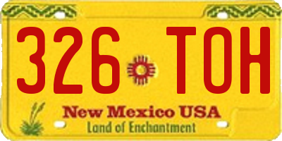 NM license plate 326TOH