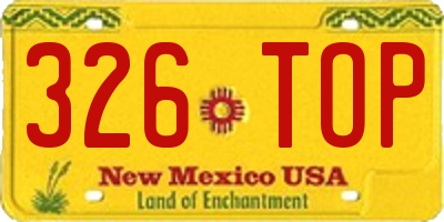 NM license plate 326TOP