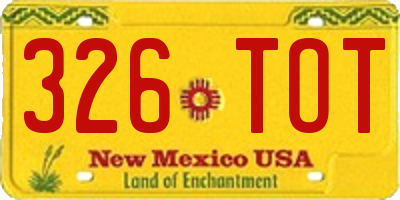 NM license plate 326TOT