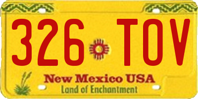 NM license plate 326TOV