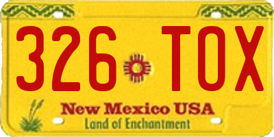 NM license plate 326TOX