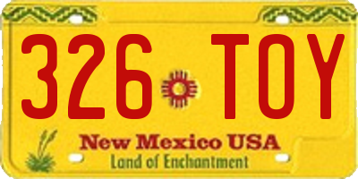 NM license plate 326TOY