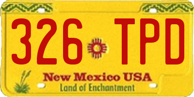 NM license plate 326TPD