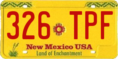 NM license plate 326TPF