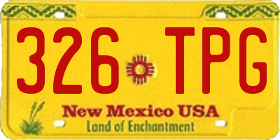 NM license plate 326TPG