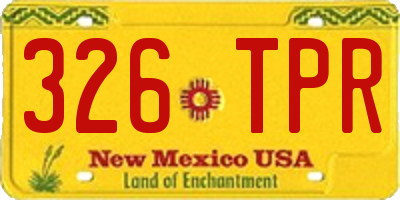 NM license plate 326TPR