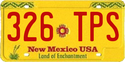 NM license plate 326TPS