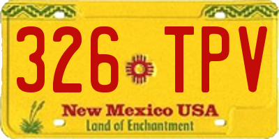 NM license plate 326TPV