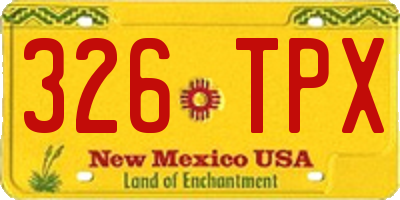 NM license plate 326TPX