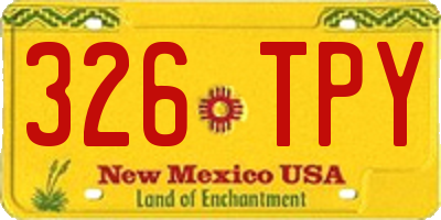 NM license plate 326TPY