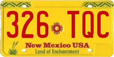 NM license plate 326TQC