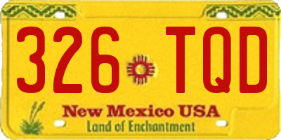NM license plate 326TQD