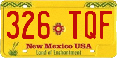 NM license plate 326TQF