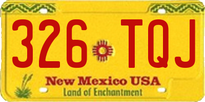 NM license plate 326TQJ