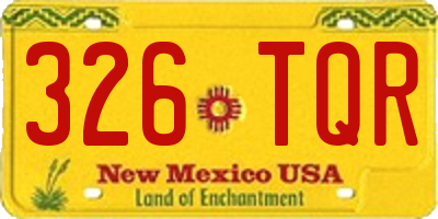 NM license plate 326TQR