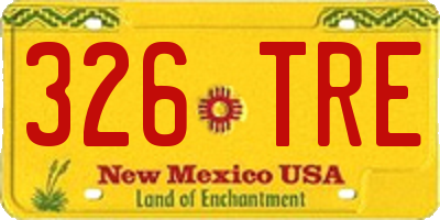 NM license plate 326TRE