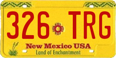 NM license plate 326TRG