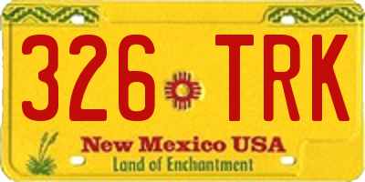 NM license plate 326TRK