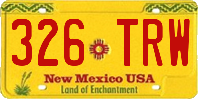 NM license plate 326TRW