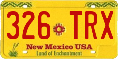 NM license plate 326TRX