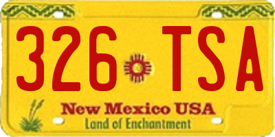 NM license plate 326TSA