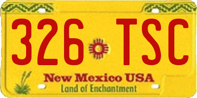 NM license plate 326TSC