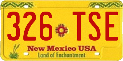 NM license plate 326TSE
