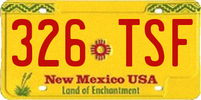 NM license plate 326TSF