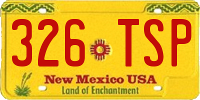 NM license plate 326TSP
