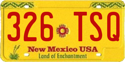 NM license plate 326TSQ
