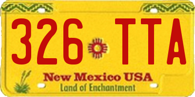 NM license plate 326TTA
